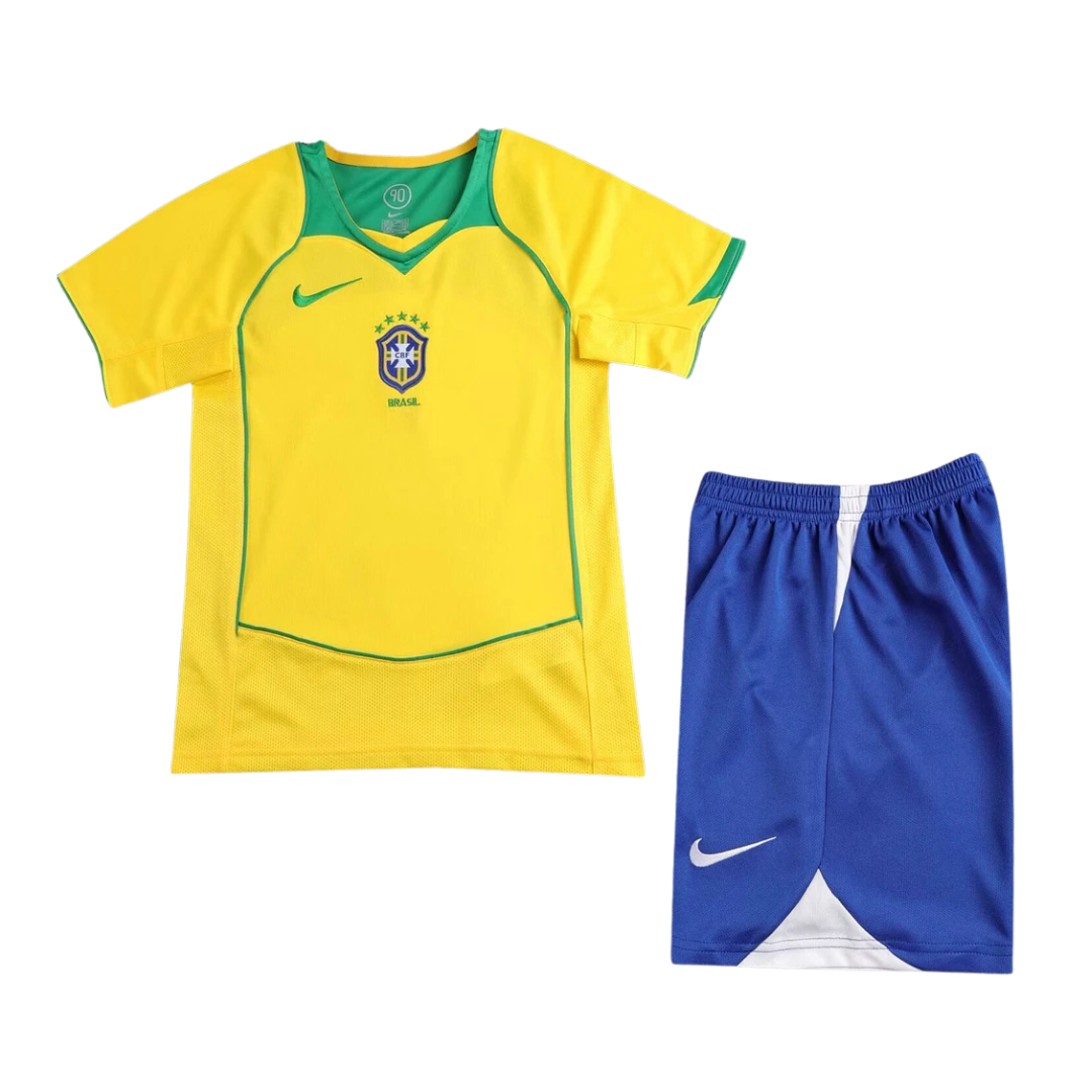 Brazil Home 2004 - Kids Football Kit