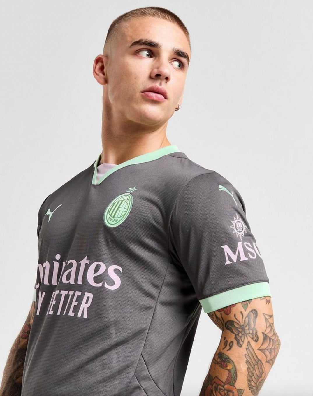 Ac Milan Third Kit 24/25 Grey and green
