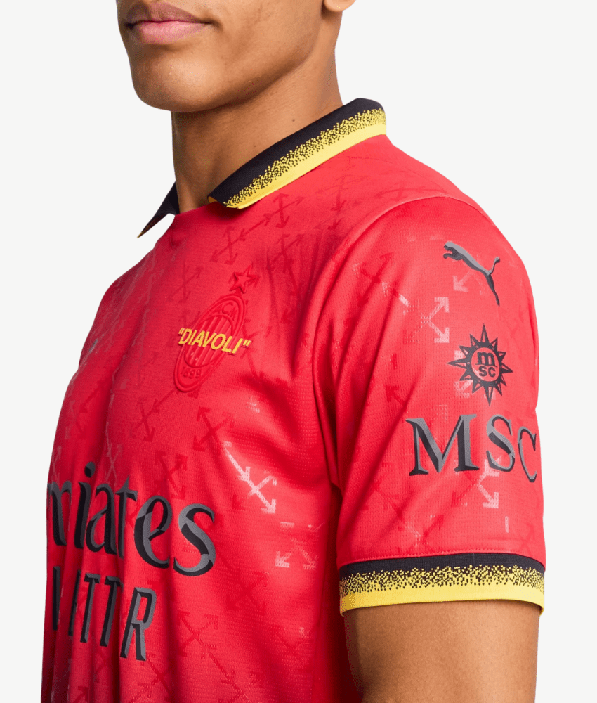 AC MILAN "OFF" FASHION COLLAB RED 2024/25 SPECIAL EDITION SHIRT
