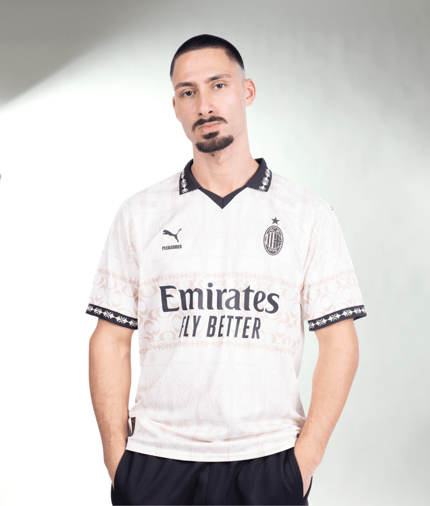 AC MILAN X PUMA X PLEASURES 2023/24 CREAM REPLICA SHIRT