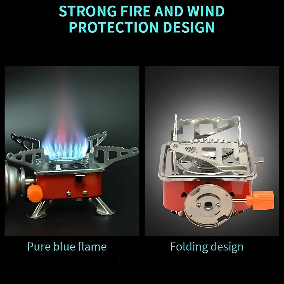 CampMate – Foldable Portable Gas Stove for Outdoor Cooking & Camping