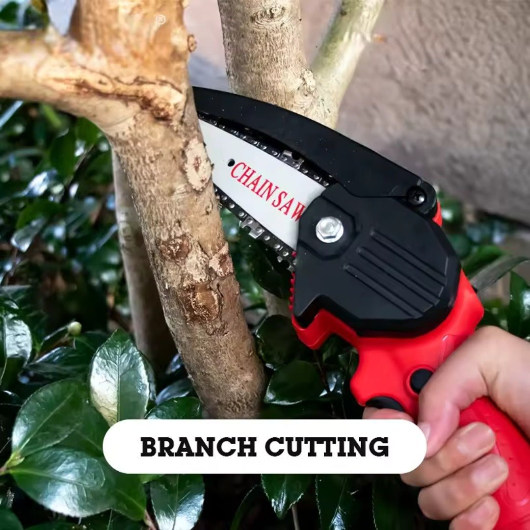Cordless Mini Chainsaw 4.3" – Lightweight Rechargeable Electric Pruner