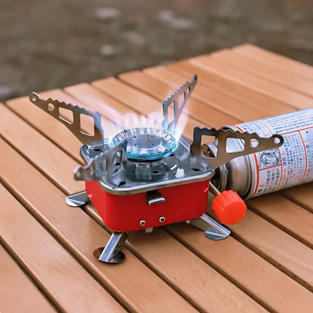 CampMate – Foldable Portable Gas Stove for Outdoor Cooking & Camping