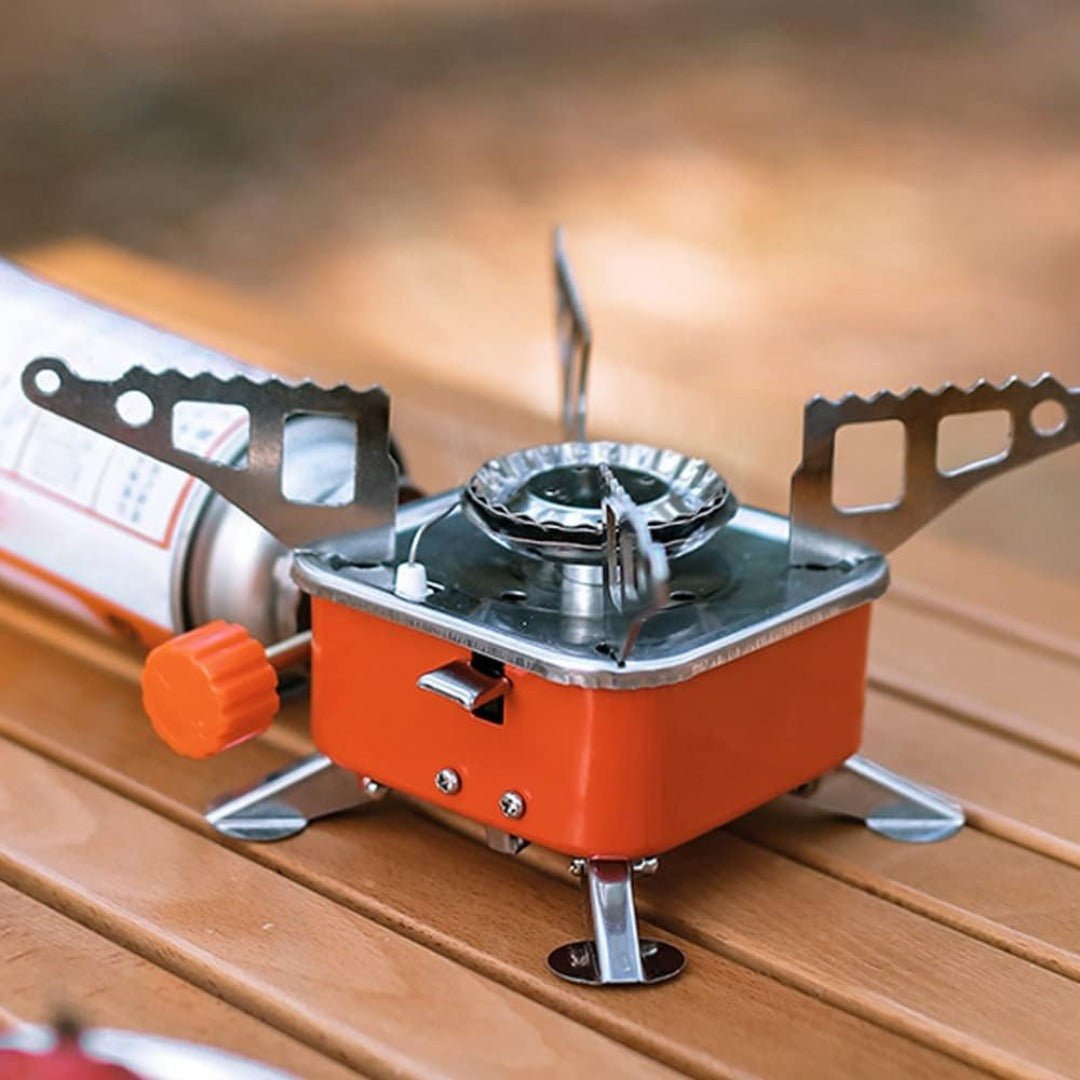 CampMate – Foldable Portable Gas Stove for Outdoor Cooking & Camping