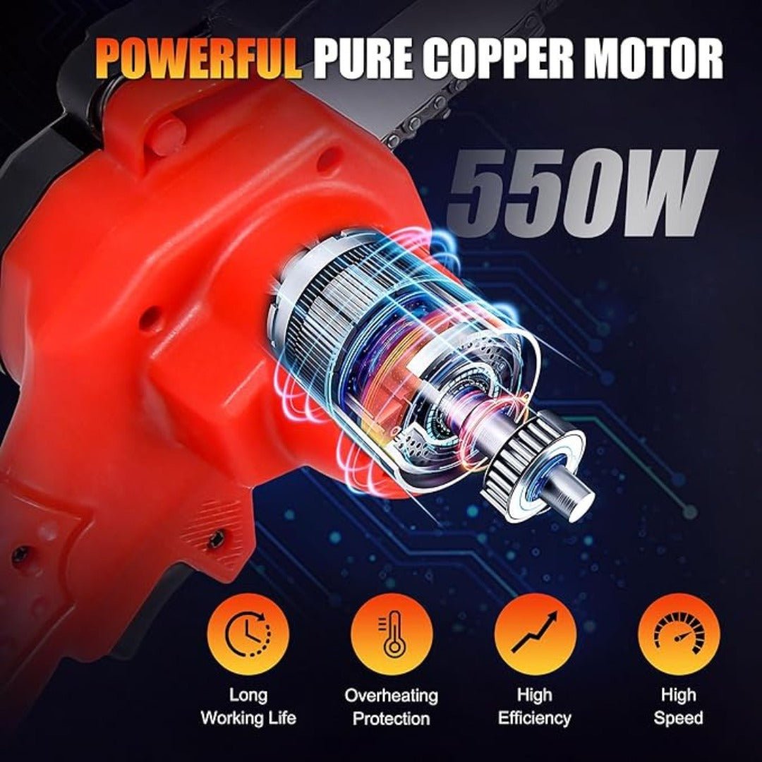 Cordless Mini Chainsaw 4.3" – Lightweight Rechargeable Electric Pruner