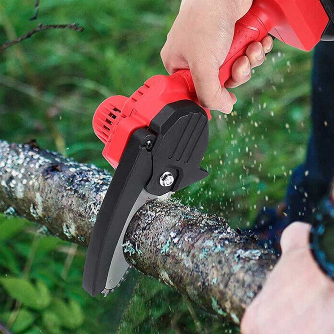 Cordless Mini Chainsaw 4.3" – Lightweight Rechargeable Electric Pruner
