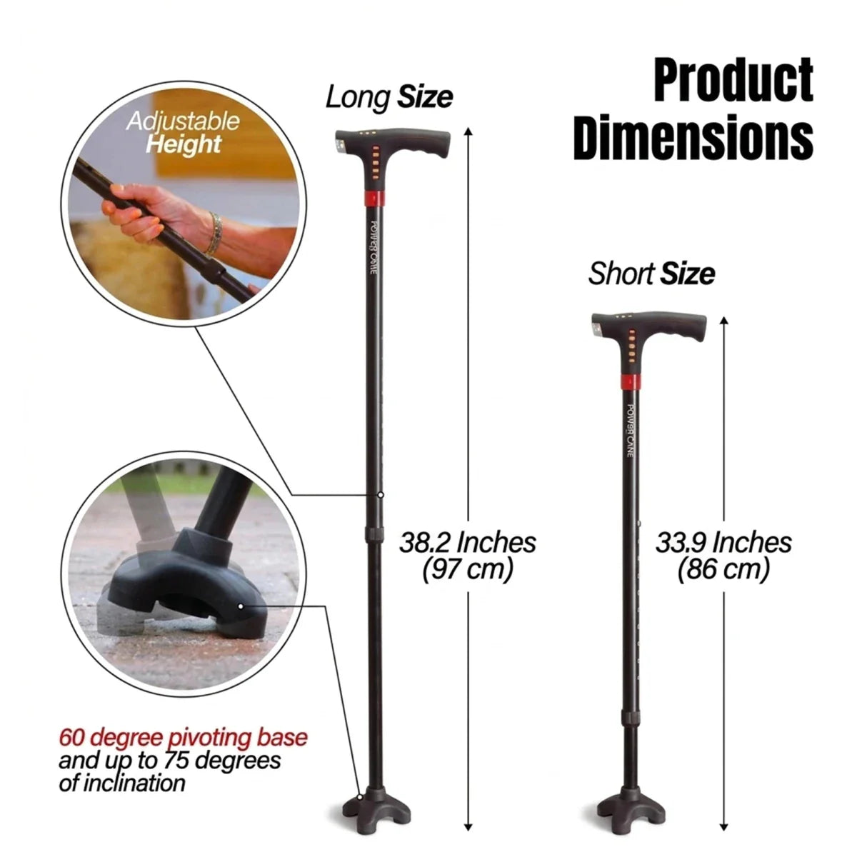 Multi-Functional LED Folding Cane