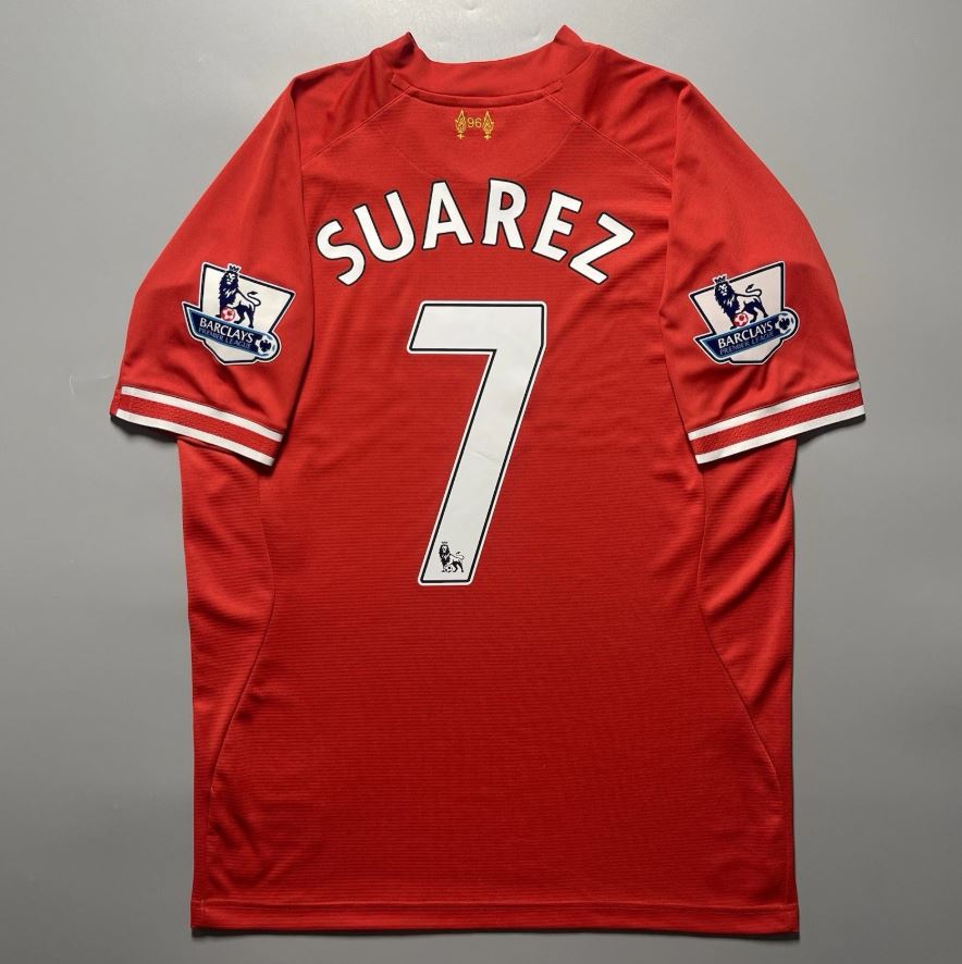 Liverpool 2013/14 Home  – Luis Suárez #7  Warrior Era Retro Shirt