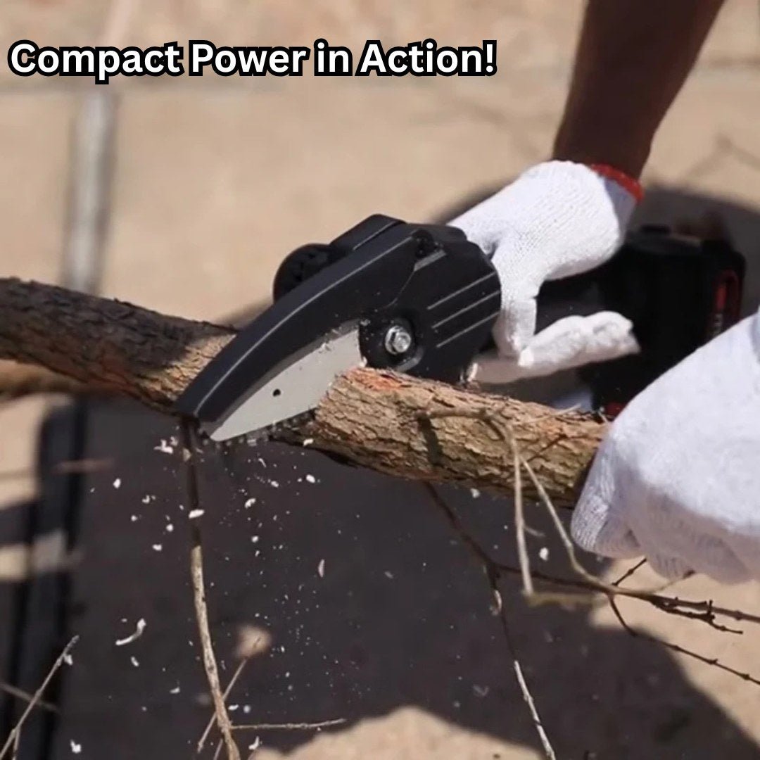 TrimPro – 4" Cordless Mini Electric Chainsaw for Gardening & Yard Work